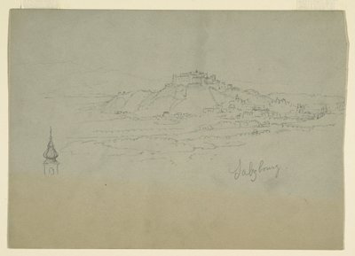 Piirros, Kaupunki vuoristoisessa maassa, 1868 tekijältä Frederic Edwin Church