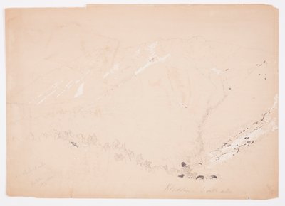 Piirros, Katahdin-vuori etelästä kuvattuna, elokuu 1852. tekijältä Frederic Edwin Church