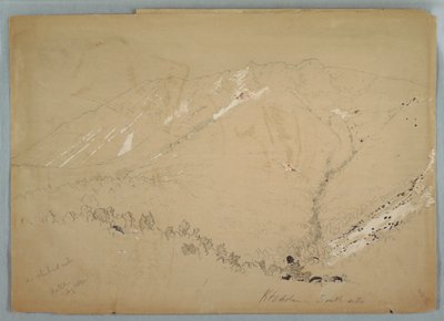 Piirros, Katahdin-vuori etelästä kuvattuna, elokuu 1852. tekijältä Frederic Edwin Church