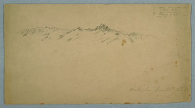 Piirros, Pichincha-vuori Chillosta, Ecuador, 26. kesäkuuta 1857. tekijältä Frederic Edwin Church