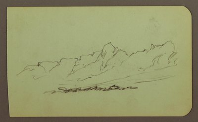 Piirros, vuoristomaisema; Kääntöpuoli: Vuoristo, hahmo, 1883 tekijältä Frederic Edwin Church