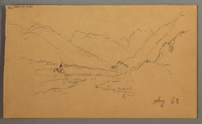 Piirros, Vuorenhuiput, 1868 tekijältä Frederic Edwin Church