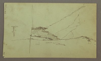 Piirros, Vuorenhuiput, joki, heinäkuu 1868 tekijältä Frederic Edwin Church