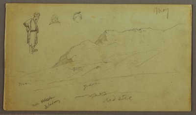 Piirros, Vuoristo, hahmo-opinnot, toukokuu mahdollisesti 1868 tekijältä Frederic Edwin Church