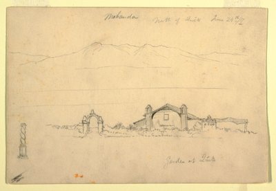 Piirros, Vuoristo ja Mohanda, Quito () pohjoispuolella, 24. kesäkuuta 1857. tekijältä Frederic Edwin Church
