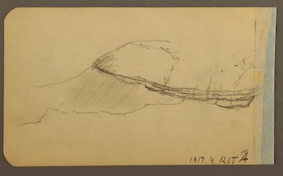 Piirustus, Mountain Side, tornitalo; Kääntöpuoli: Mountain Side, 1889. tekijältä Frederic Edwin Church