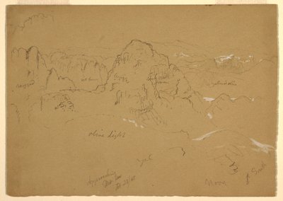 Piirros, vuori, Wady el-Arabah, 23. helmikuuta 1868. tekijältä Frederic Edwin Church
