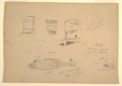 Piirros, vuori, Wady el-Arabah, 26. helmikuuta 1868. tekijältä Frederic Edwin Church