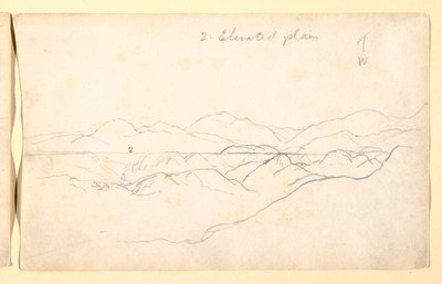Piirros, Vuoristomaisema, Kolumbia, 1853 tekijältä Frederic Edwin Church