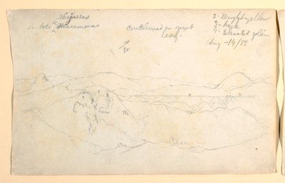 Piirros, Vuoristomaisema, Kolumbia, 14. elokuuta 1853. tekijältä Frederic Edwin Church