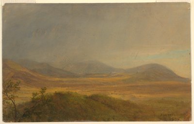 Piirros, vuoristomaisema, toukokuu 1865 tekijältä Frederic Edwin Church