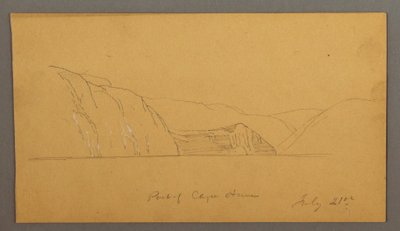 Piirros, Vuoristoinen lahti, 21. heinäkuuta 1859. tekijältä Frederic Edwin Church