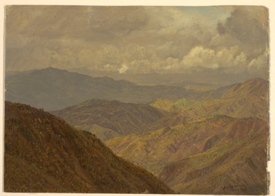 Piirros, Vuoristomaisema, heinäkuu 1865 tekijältä Frederic Edwin Church