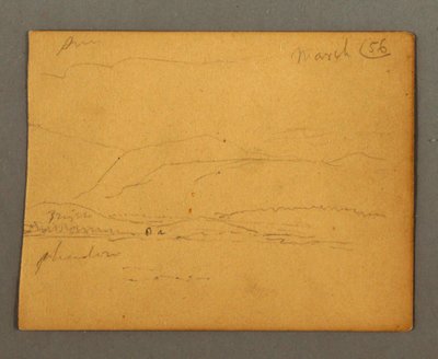 Piirros, Vuoret, maaliskuu 1856 tekijältä Frederic Edwin Church