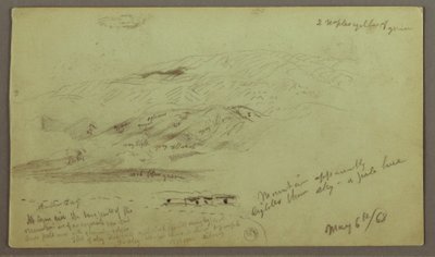 Piirros, Vuoristoselvitys, 6. toukokuuta 1868. tekijältä Frederic Edwin Church