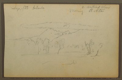 Piirros, Altar-vuori, Riobama, Ecuador, syyskuu 1853. tekijältä Frederic Edwin Church