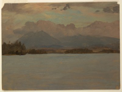 Piirros, Katahdin-vuori Katahdinjärveltä, 1855-65. tekijältä Frederic Edwin Church