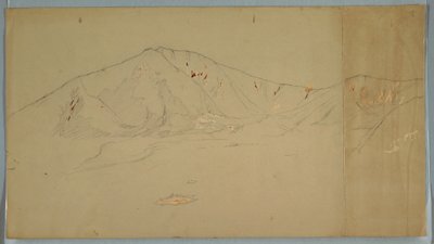 Piirros, Katahdin-vuori kaakosta; Kääntöpuoli: Katadhin-vuori, 1876-78. tekijältä Frederic Edwin Church