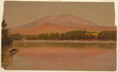 Piirros, Katahdin-vuori Togue Pondista, 1875-80. tekijältä Frederic Edwin Church