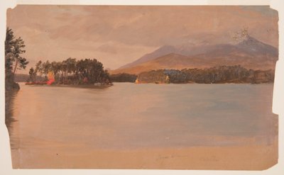 Piirros, Katahdin-vuori Togue Pondista, 1878. tekijältä Frederic Edwin Church