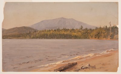 Piirros, Katahdin-vuori Togue Pondista, mahdollisesti 1878. tekijältä Frederic Edwin Church