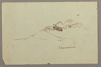 Piirros, Vesuvius ja savu, mahdollisesti 1868-69. tekijältä Frederic Edwin Church