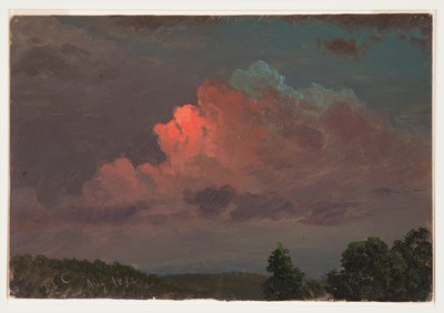 Piirros, yön laskeutuminen Olanan lähellä, elokuu 1872 tekijältä Frederic Edwin Church
