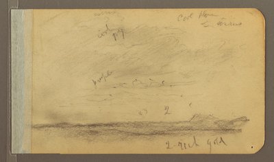 Piirros, Orizaba; Kääntöpuoli: Pilvinen taivas, katto, 1889. tekijältä Frederic Edwin Church