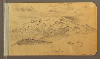 Piirros, Orizaba; Kääntöpuoli: Pilvinen taivas, katto, 1889. tekijältä Frederic Edwin Church