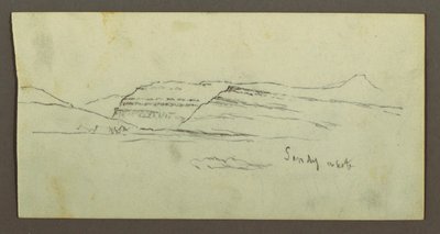 Piirros, tasanko ja vuoristo, mahdollisesti 1868 tekijältä Frederic Edwin Church