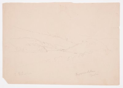 Piirros, Ripogenusjärvi, n. 1855. tekijältä Frederic Edwin Church
