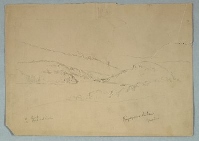 Piirros, Ripogenusjärvi, n. 1855. tekijältä Frederic Edwin Church
