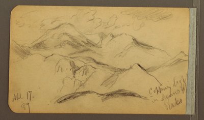 Piirros, karut vuoret, 17. huhtikuuta 1889. tekijältä Frederic Edwin Church