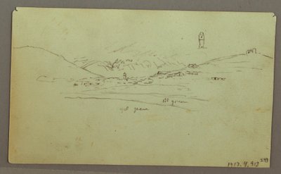 Piirros, rauniot, 27. huhtikuuta 1868 tekijältä Frederic Edwin Church