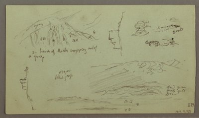 Piirustus, Rauniot, hahmotutkimus, 27. huhtikuuta 1868. tekijältä Frederic Edwin Church