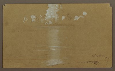 Piirros, merimaisema, Bloxburgh; Kääntöpuoli: kukkulat ja meri, elokuu 1865. tekijältä Frederic Edwin Church