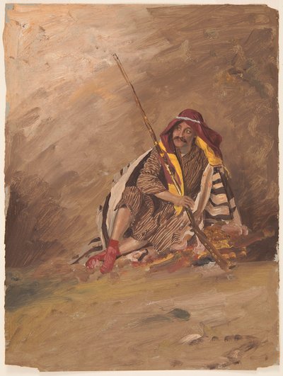 Piirros, Istuva beduiini, luultavasti helmikuu 1868 tekijältä Frederic Edwin Church