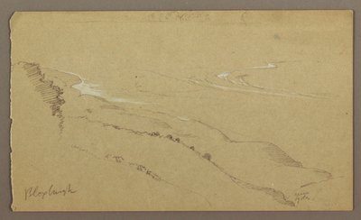 Piirros, Ranta ja meri, "Bloxburgh", elokuu 1865. tekijältä Frederic Edwin Church