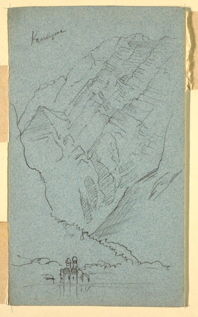 Piirros, Königsjärven ranta, B, heinäkuu 1868. tekijältä Frederic Edwin Church