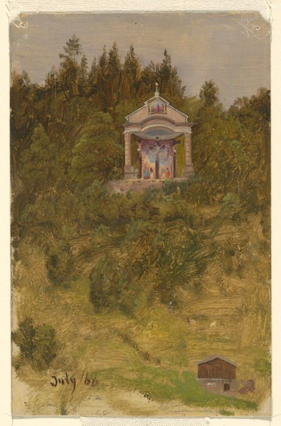 Piirros, pyhäkkö, Baijeri, heinäkuu 1868 tekijältä Frederic Edwin Church