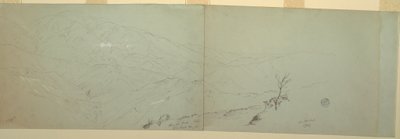 Piirustus, luonnoksia, Bloxburgh, Jamaika, 1865 tekijältä Frederic Edwin Church