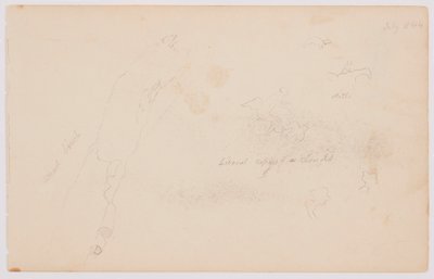 Piirros, Luonnoksia pilvistä ja kuolleesta koivusta, heinäkuu 1844. tekijältä Frederic Edwin Church