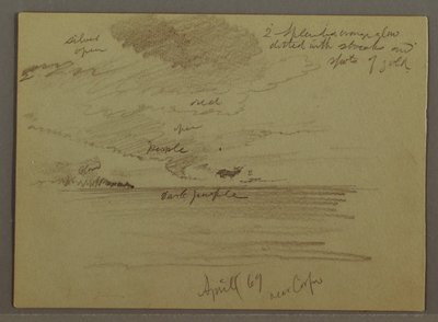Piirros, Taivaan tutkimus meren yllä, huhtikuu 1869 tekijältä Frederic Edwin Church