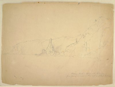 Piirustus, "Statue Rock", syyskuu 1851 tekijältä Frederic Edwin Church