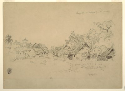 Piirros, Momposin katu, Kolumbia, toukokuu 1853. tekijältä Frederic Edwin Church