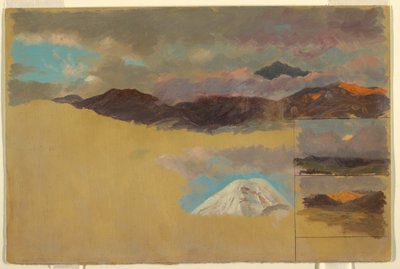 Piirros, Chimborazo-vuoren tutkimuksia, Ecuador, 1857. tekijältä Frederic Edwin Church