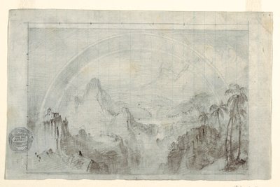 Piirros, luonnos "Sateinen kausi tropiikissa", 1865-66. tekijältä Frederic Edwin Church