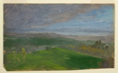 Piirros, Kesänäkymä, Hudson Valley, New York, 1870-80 tekijältä Frederic Edwin Church
