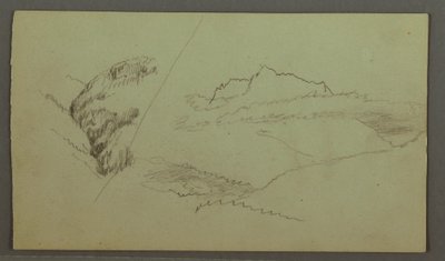 Piirros, Pilvien yläpuolelle kohoava huippu, kapea laakso, mahdollisesti 1868. tekijältä Frederic Edwin Church