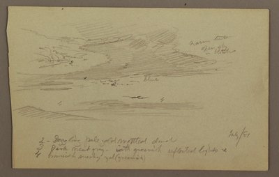 Piirros, huippu ja taivas, heinäkuu 1881 tekijältä Frederic Edwin Church